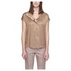 Printed Beige Blouse Short Sleeve