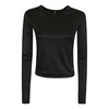 Black Stretch Top with Logo Detail
