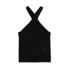 Black Criss-Cross Straps Ribbed Trim