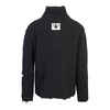 Black Zip-Up Sweater with High Neck