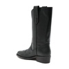 Black Slip-On Leather Boots