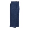 Denim Effect Linen Long Skirt