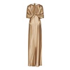 Golden Satin Dress with Cape Sleeves