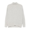Light Grey Cashmere Sweater Melange Effect
