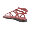 Red Flat Sandals with Double Buckle