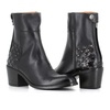 Black Leather Studded Ankle Boots
