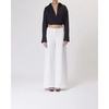 Black Cropped Shirt with Hook Closure