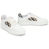 Leather Low-Top Sneakers with Check Motif