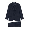 Blue Suit with Front Button Fastening