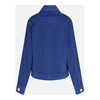 Blue Ruched Jacket with Button Closure