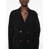 Black Button-Up Jacket with Flap Pockets