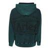 Distressed Green Hoodie with Logo Print