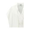 White Draped Sleeve Sweater