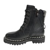 Black Leather Lace-Up Boots with Studs
