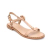 Crocodile Print Leather T-Strap Sandal