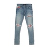 Light Blue Ripped Jeans with Button Fly