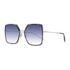 Brown Metal Square Sunglasses with UV Protection