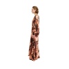 Long Patterned Dress with Batwing Sleeves