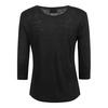 Black Linen Top Three-Quarter Sleeves