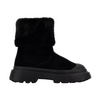 Black Furry Ankle Boots Slip-On