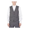 Checked Button-Front Gilet Black