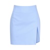 Blue Cotton Skirt with High Waist
