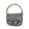 Leather Bag with Crystal Applique