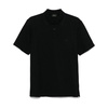 Black Buttoned Lapel Short Sleeve Polo