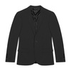 Black Button-Front Lapel Blazer