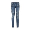 Vintage Wash Biker Denim Jeans