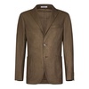 Brown Wool Blend Single-Breasted Blazer