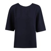 Blue Silk Blouse with Short Sleeves
