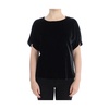 Black Velvet Crewneck Blouse
