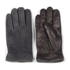 Grey Leather Gloves Classic Style