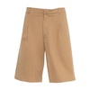 Brown Bermuda Shorts Elegant Pleats