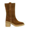 Camel Suede Heeled Boots