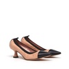 Leather Decolleté in Black Blush