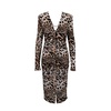 Animal Print Long Sleeve Midi Dress