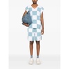 Checkered Elastic Drawstring Shorts White