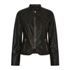 Black Biker Jacket with Light Gold Accents