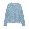 Blue Cotton Sweater with Frayed Detailing