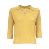Cotton Polo Shirt with Three-Quarter Sleeves
