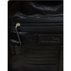 BLACK LEATHER MEN'S BACKPACK WITH TONE-ON-TONE LOGO ON THE FRONT