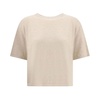 Ribbed Crew Neck Cotton T-Shirt