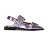 Metallic Buckle Ballerina Flats