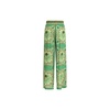 Green Silk Wide-Leg Pants