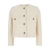 White Crop Jacket with Metal Buttons