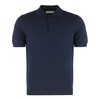 Ribbed Knit Cotton Polo Shirt