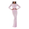 Long Jersey Cupro Dress with Cut-Out