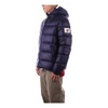 Blue Hooded Jacket with Zipper Pockets